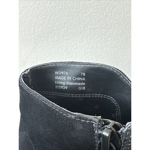 Cole Haan Womens 7 B Suede Leather Ankle Boot Black Sylvia Waterproof - Picture 6 of 15